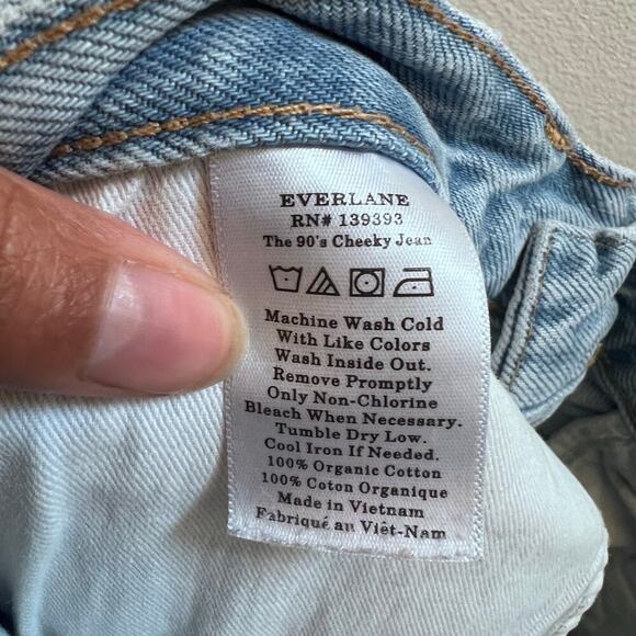 Everlane The 90's Cheeky Jean Organic Cotton Women's Jeans Size 23 Ankle Light - Picture 7 of 7